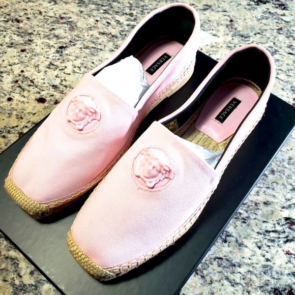 Versace Shoes - NEW Versace Baby Pink Medusa Espadrilles 39